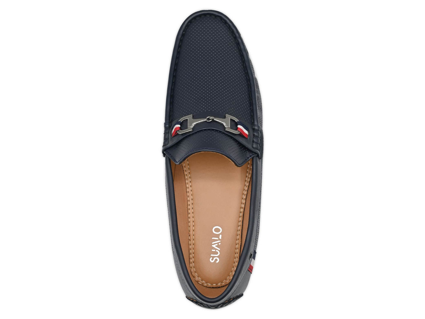 Stripe Navy Moccasins