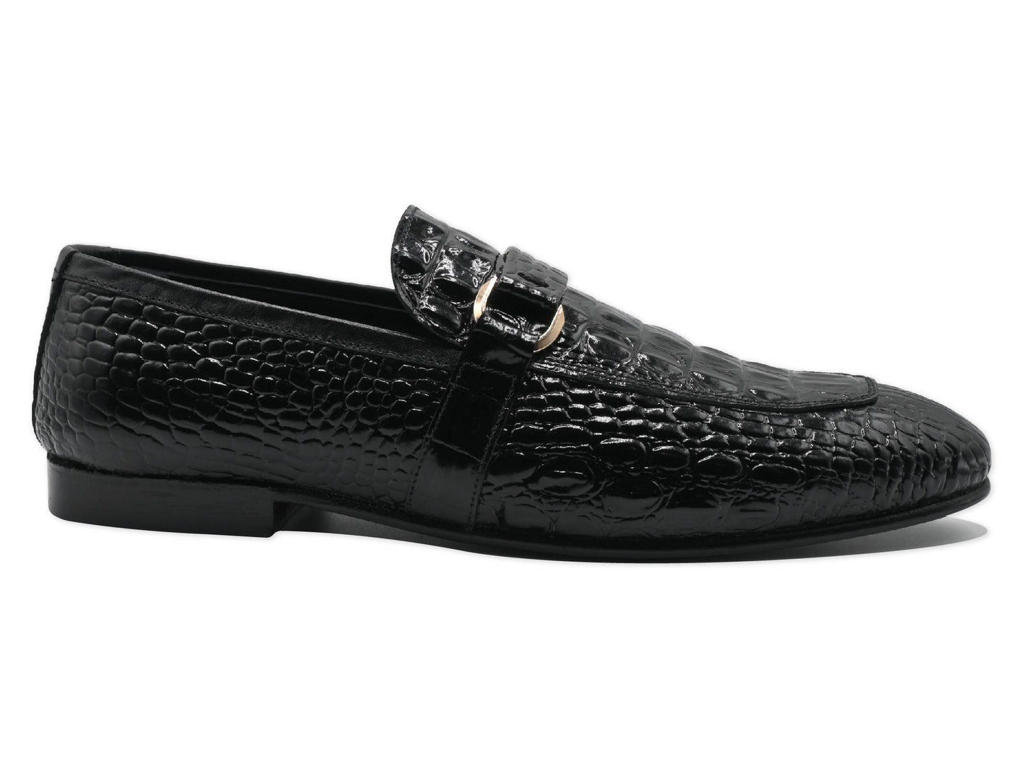 Croc Black Leather Elegance