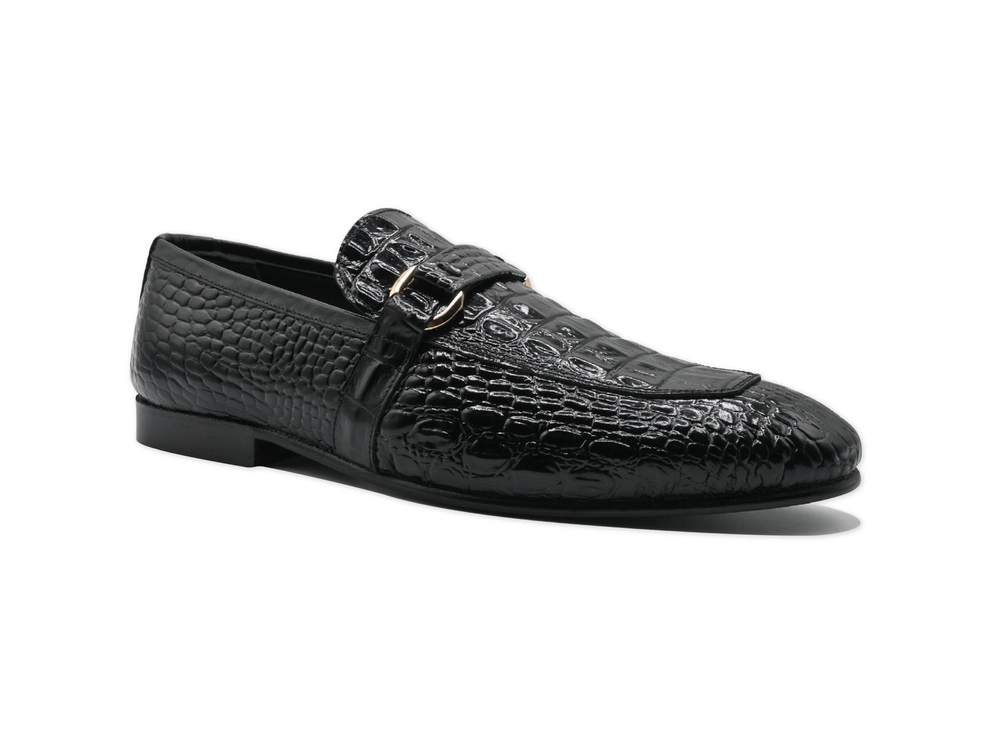 Croc Black Leather Elegance