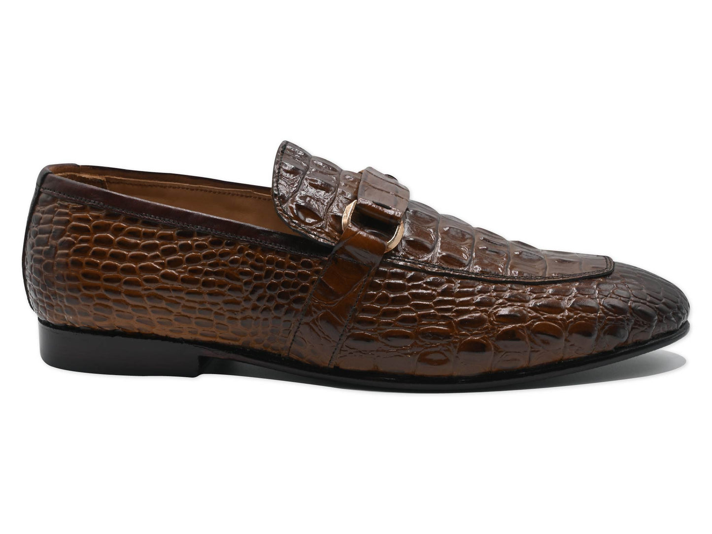 Croc Brown Leather Elegance