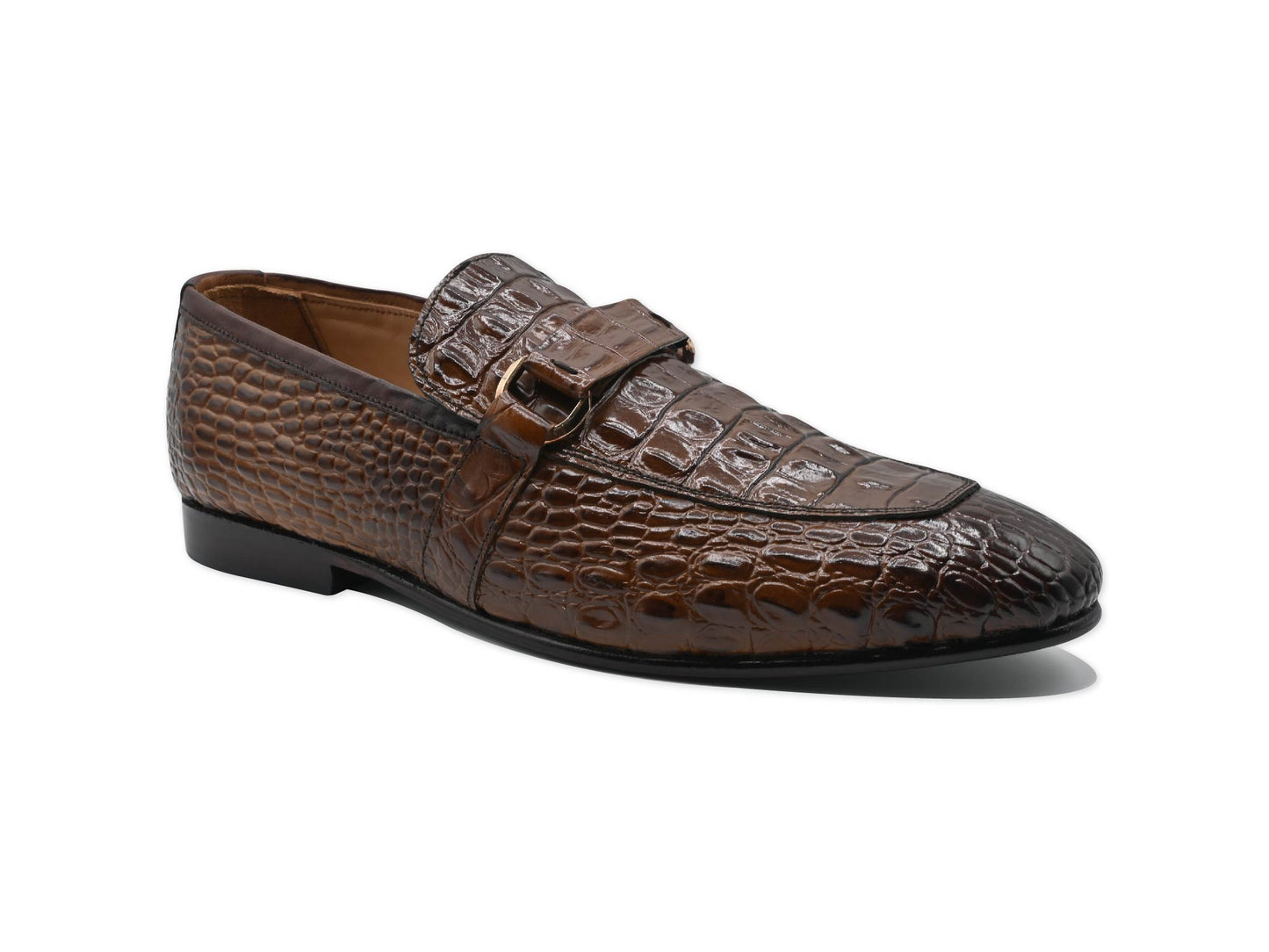 Croc Brown Leather Elegance