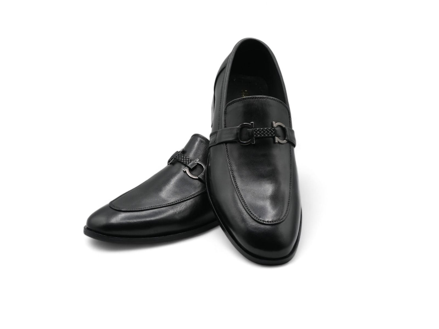 Genuine Leather Metal Accent Nolan Bit Loafer Shoes