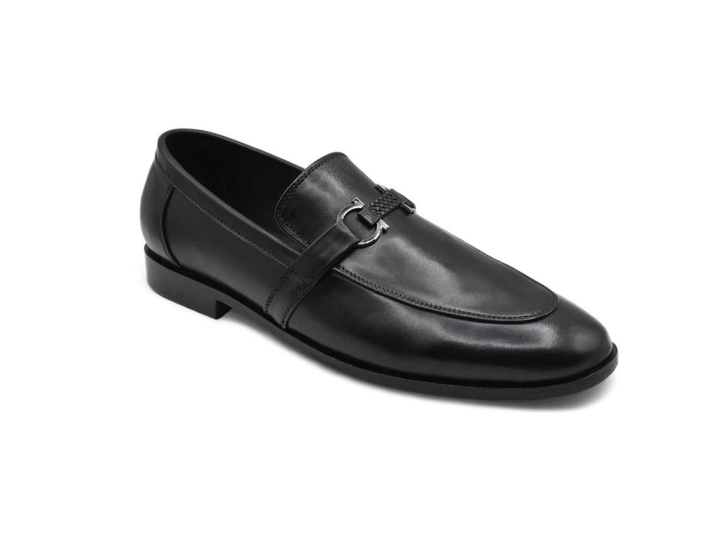 Genuine Leather Metal Accent Nolan Bit Loafer Shoes